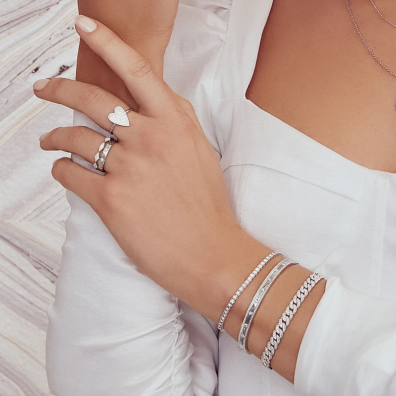 Kate White Gold and Diamond Pavé Link Bracelet