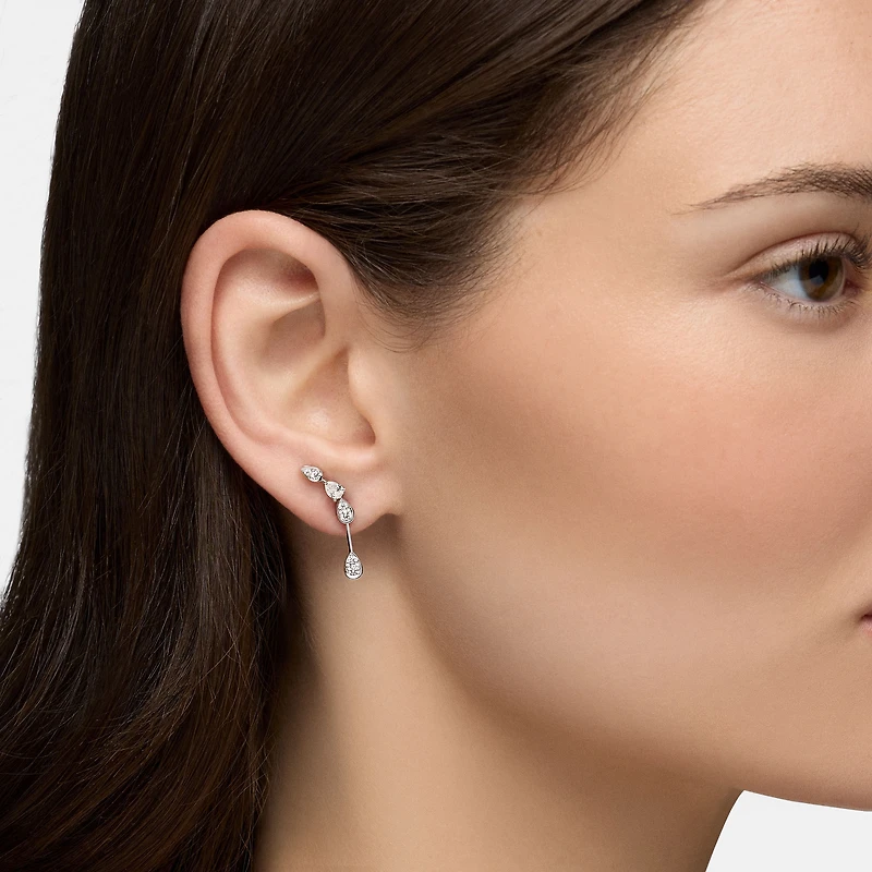 Diamond Drop Earrings in White Gold
