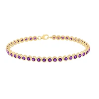 Round Amethyst Line Bracelet