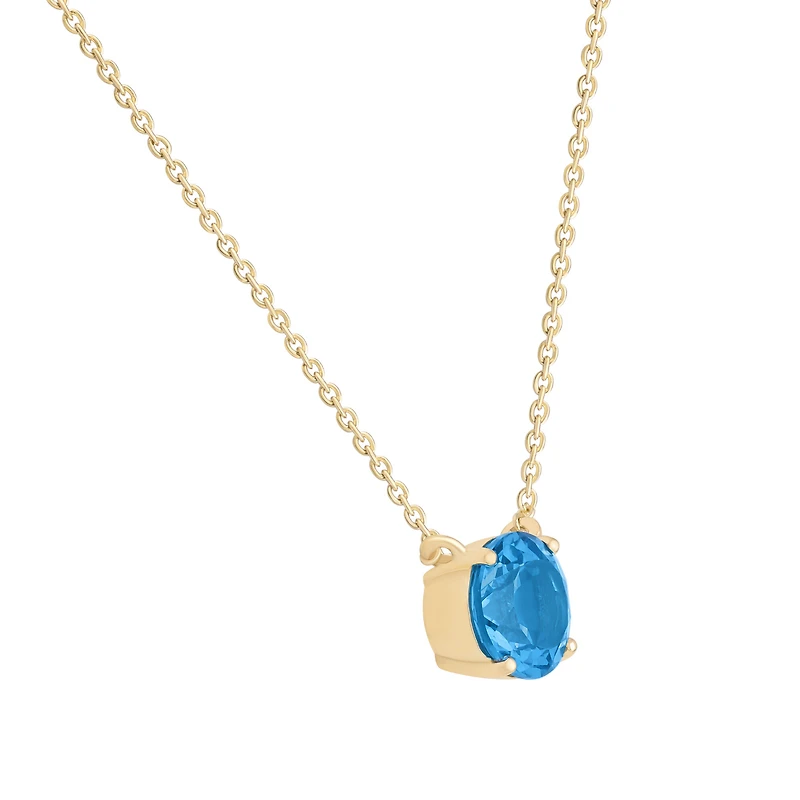 Round Topaz Necklace in Yellow Gold
