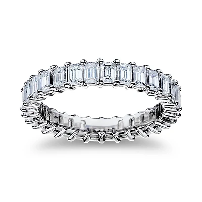 Platinum 2.40ct Emerald Cut Eternity Band