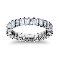Platinum 2.40ct Emerald Cut Eternity Band