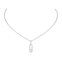 Move Uno Large White Gold and Diamond Pavé Pendant