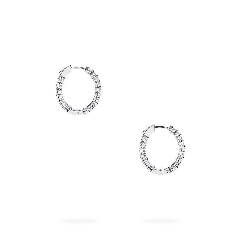 Diamond and White Gold Hoop Earrings