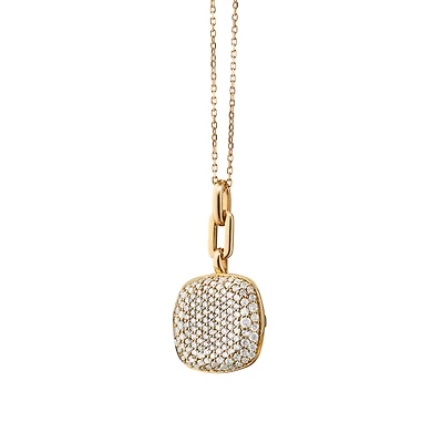 Slim Lockets Rae Yellow Gold and Diamond Pavé Infinity Pendant