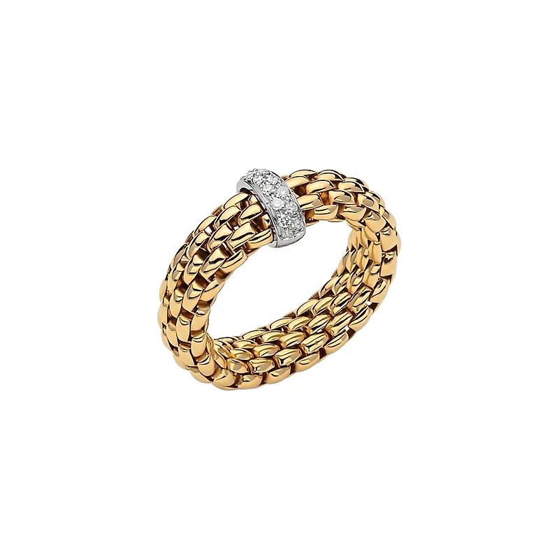 Vendome Flex'it Yellow Gold and Diamond Pavé Ring