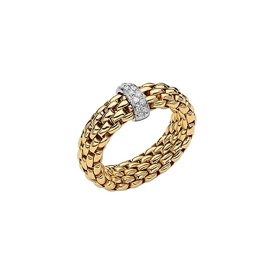 Vendome Flex'it Yellow Gold and  Diamond Pavé Ring
