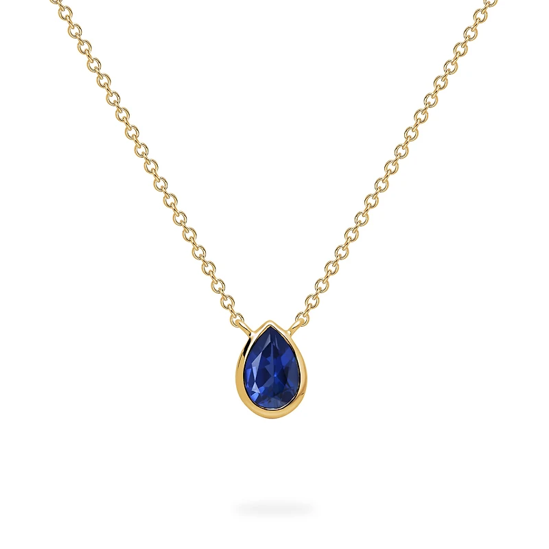 Yellow Gold Sapphire Pendant Necklace