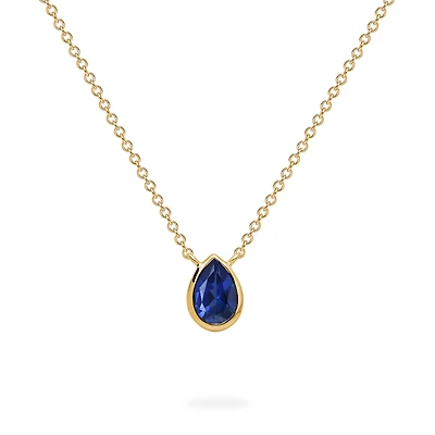 Yellow Gold Sapphire Pendant Necklace