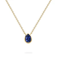 Yellow Gold Sapphire Pendant Necklace