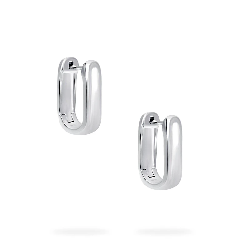 Silver U-Shape Huggies