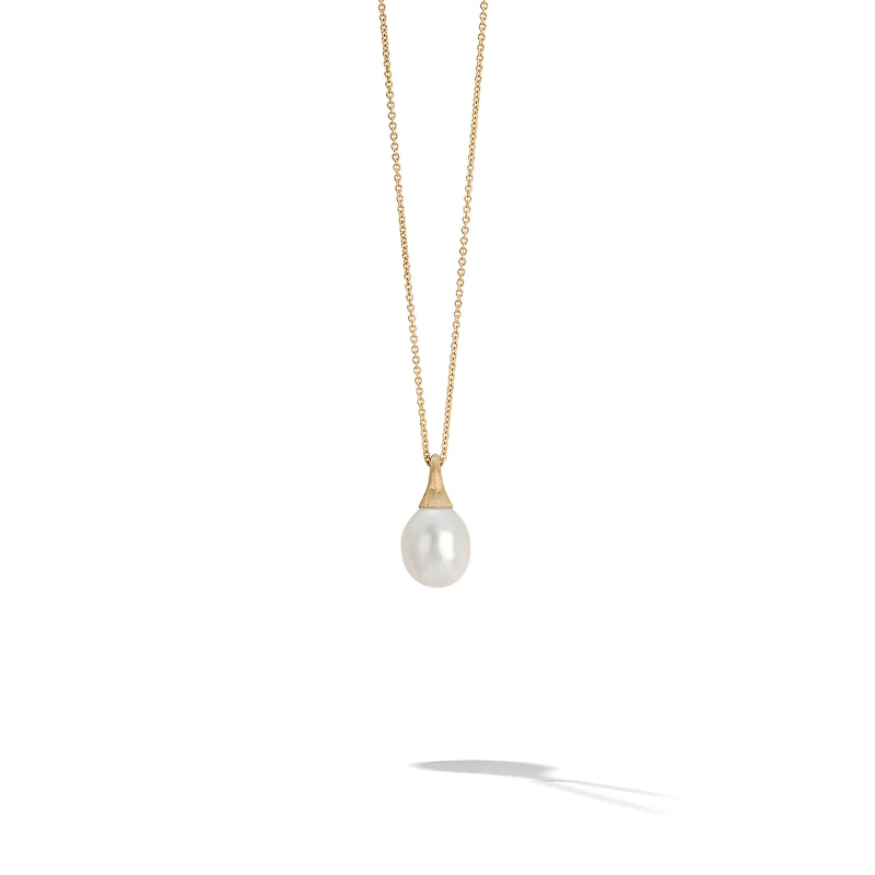 Africa Yellow Gold and Pearl Pendant