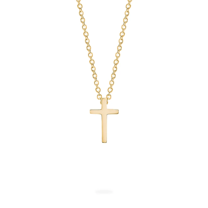 Yellow Gold Cross Pendant for Kids