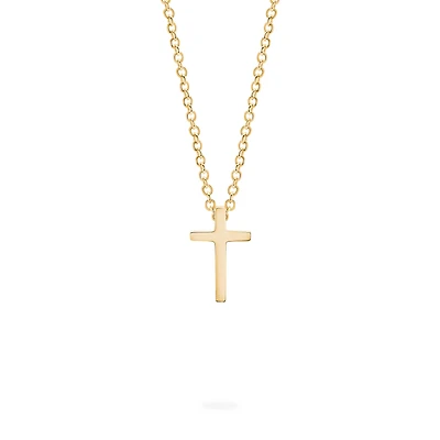 Yellow Gold Cross Pendant for Kids