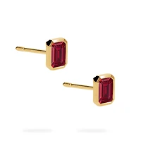 Yellow Gold Ruby Stud Earrings