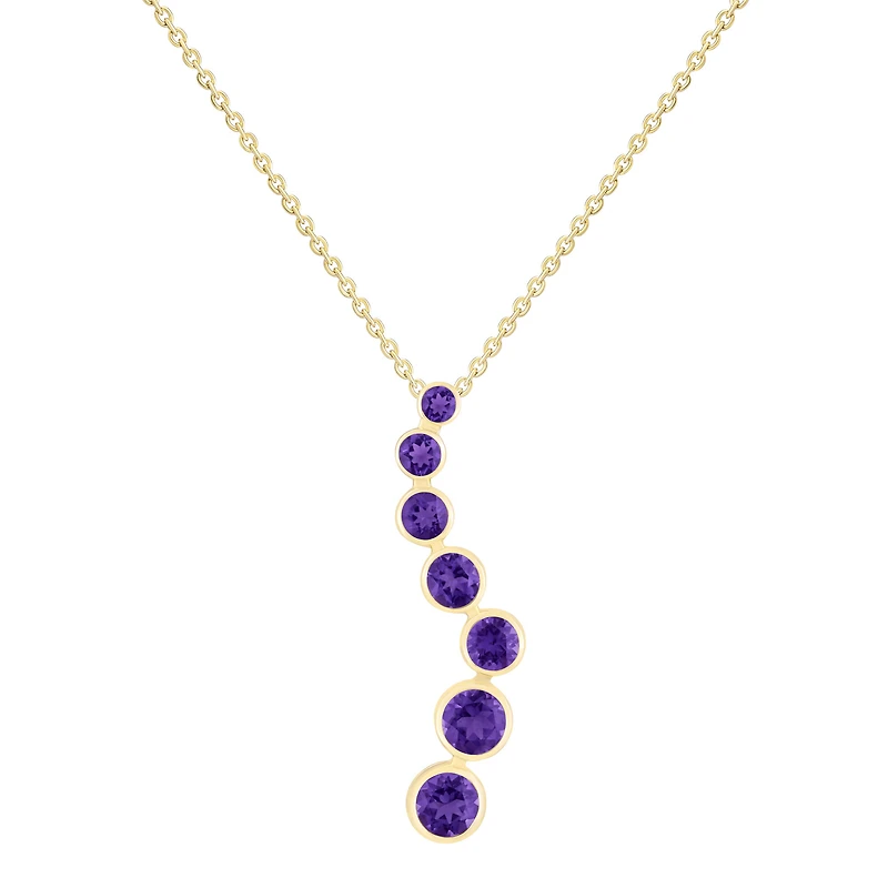 Amethyst Graduated Pendant in Yellow Gold