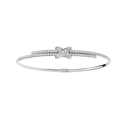 Jeux De Liens White Gold and Diamond Pavé Bangle