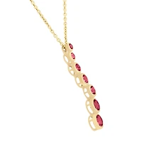 Pink Tourmaline Graduated Pendant in Yellow Gold