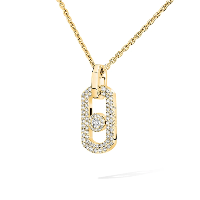 So Move Yellow Gold and Diamond Pavé Pendant