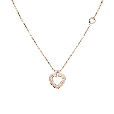 Pretty Woman Small Rose Gold and Diamond Heart Pendant
