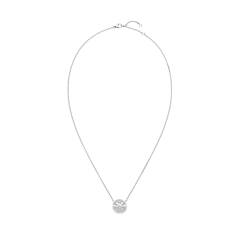 Jeux De Liens Harmony Small White Gold and Diamond Pavé Pendant
