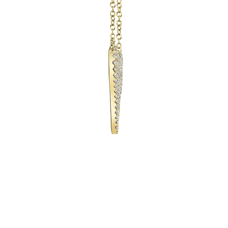 Kate Yellow Gold and Diamond Pavé Heart Pendant