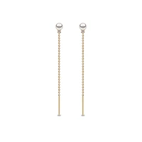 Trend Yellow Gold Pearl and Diamond Earrings