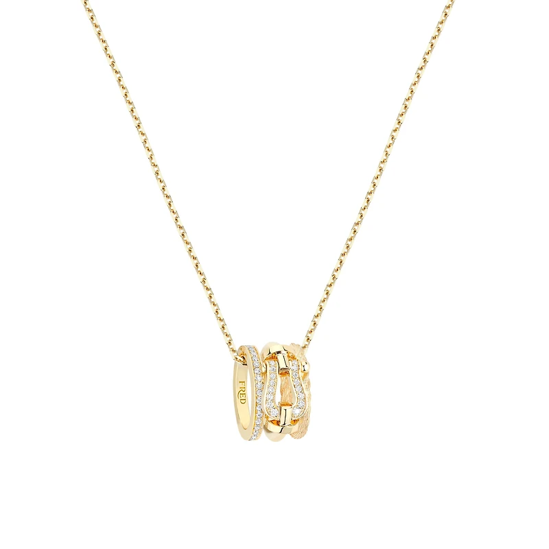 Force 10 Rise Small Yellow Gold and Diamond Pavé Pendant
