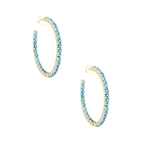 Topaz Prong Set Hoop Earrings