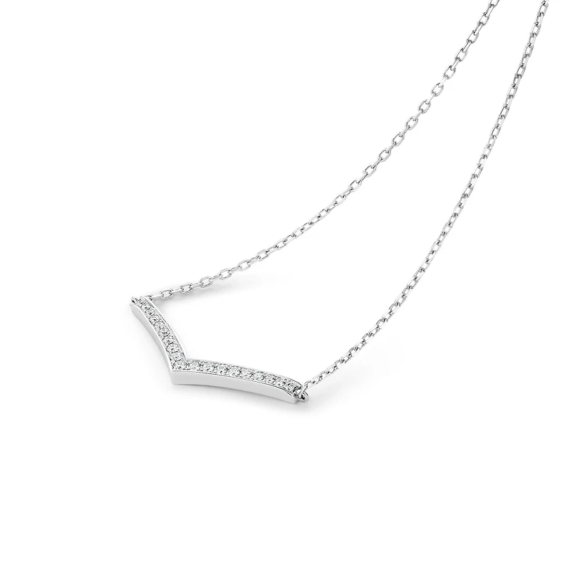 Josephine Aigrette White Gold and Diamond Pavé Pendant