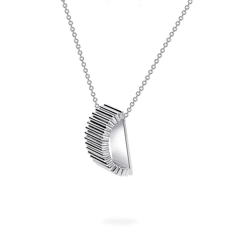Silver Pleated Necklace