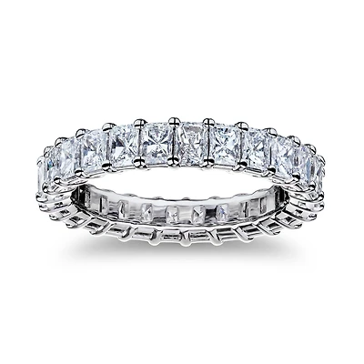 Platinum 3.90ct Radiant Cut Eternity Band