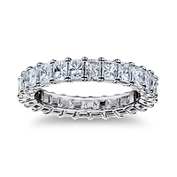 Platinum 3.90ct Radiant Cut Eternity Band