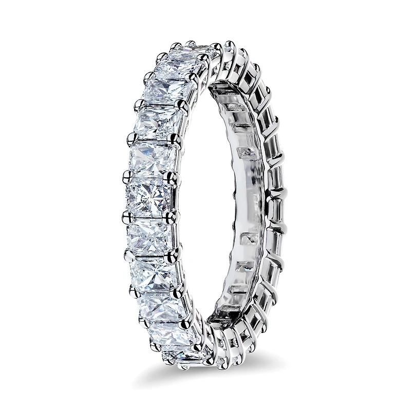Platinum 3.90ct Radiant Cut Eternity Band
