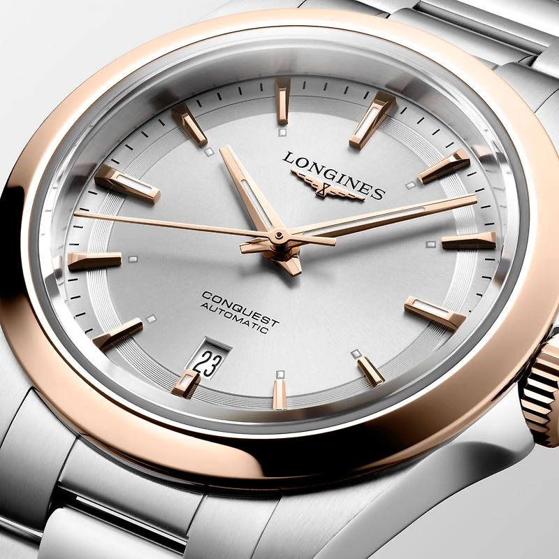 Conquest Automatic 30 mm Stainless Steel and Rose Gold Cap