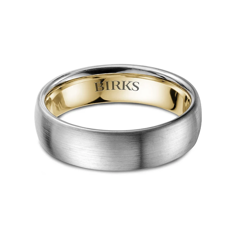6 MM White and Yellow Gold 6 MM Inlay Wedding Band-10