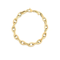 Classic Gold Yellow Gold Almond Link Chain Bracelet