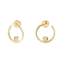Le Cube Diamant Yellow Gold and Diamond Hoop Earrings