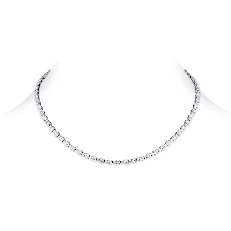 Diamond line necklace in white gold