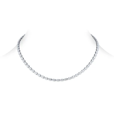 Diamond line necklace in white gold