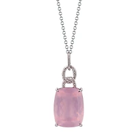 Rose Quartz Pendant in White Gold