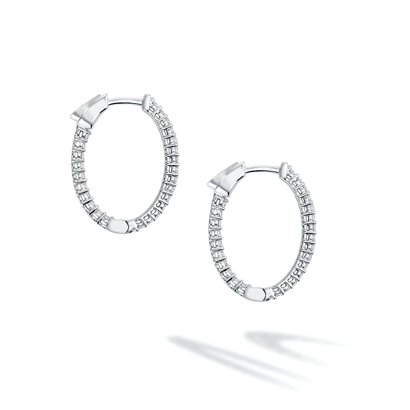Diamond and White Gold Hoop Earrings