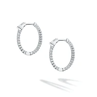 Diamond and White Gold Hoop Earrings