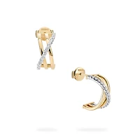 Three-Row Gold Hoop Earring