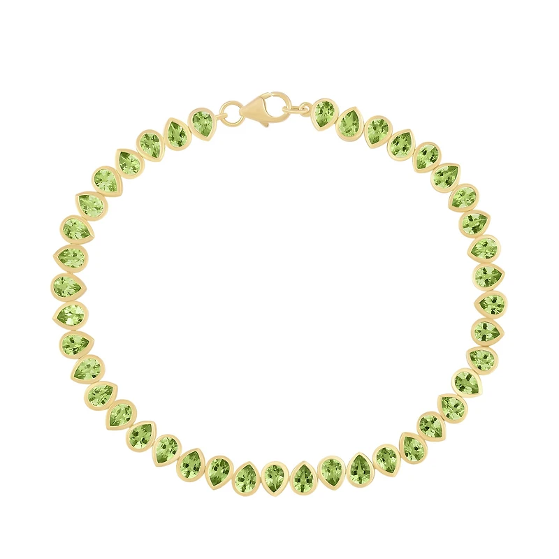 Pear Shape Peridot Line Bracelet