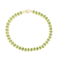 Pear Shape Peridot Line Bracelet