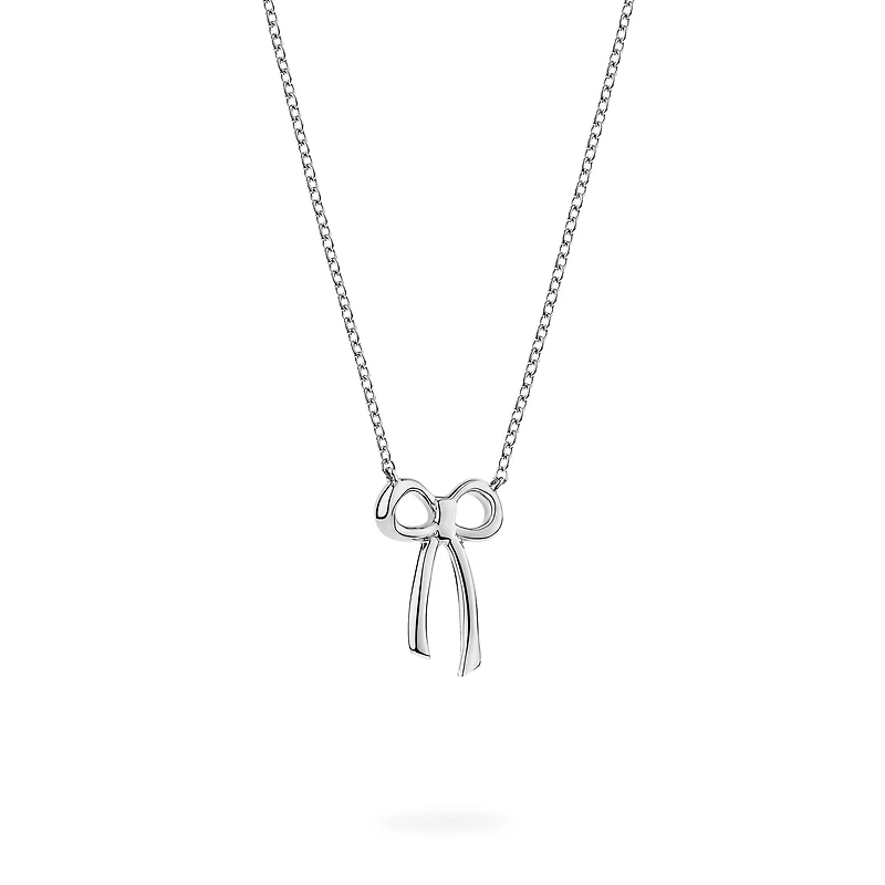 Sterling Silver Bow Pendant Necklace for Kids