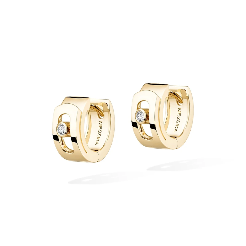 Move Noa Yellow Gold and Diamond Hoop Earrings