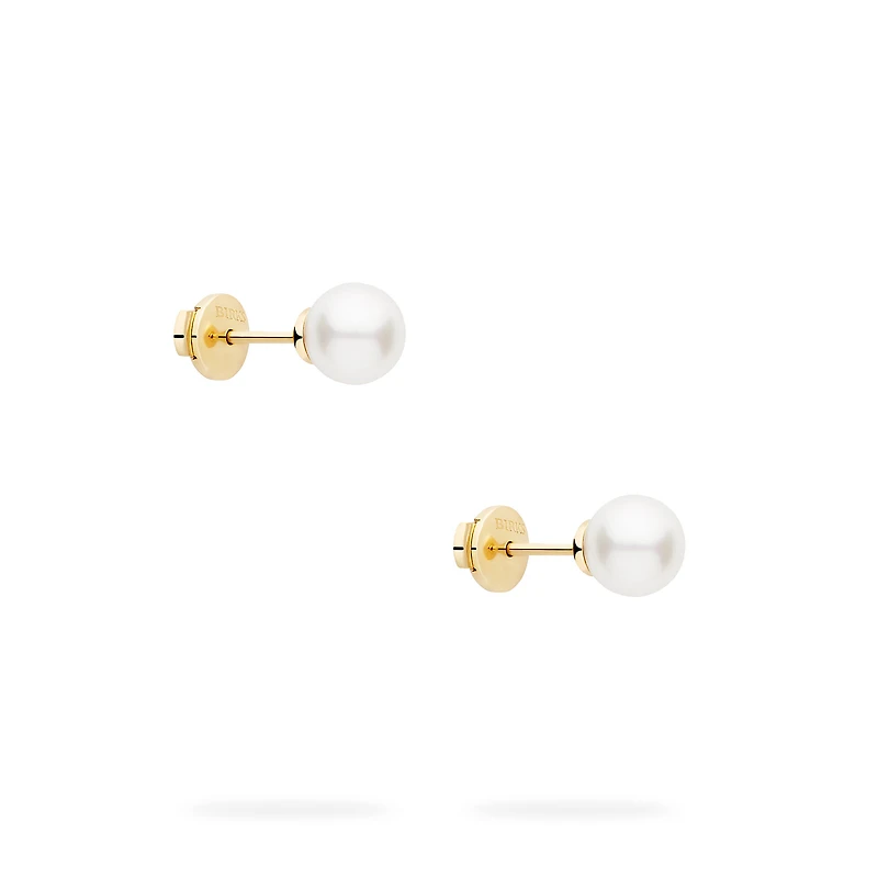 6.5–7 mm Akoya Pearl Earrings in Yellow Gold