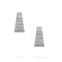 Silver Pleated Tapered Hoops